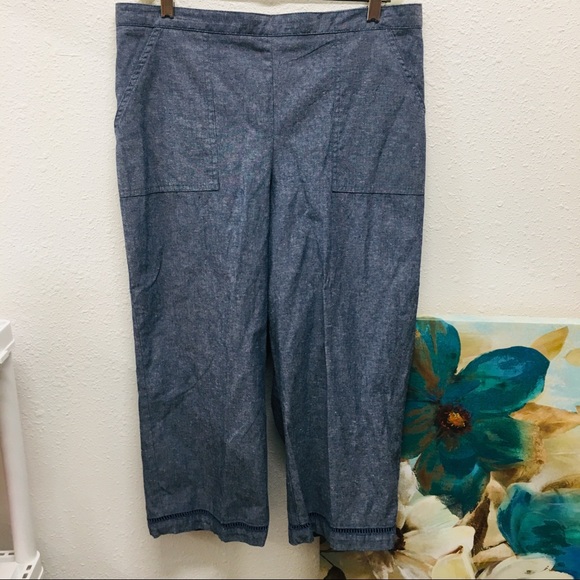 Alfred Dunner Womens Petite Denim Jean Capri